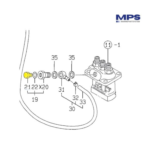 Bleed Screw Injection Pump Yanmar GM YSM QM Series - 124060-59380