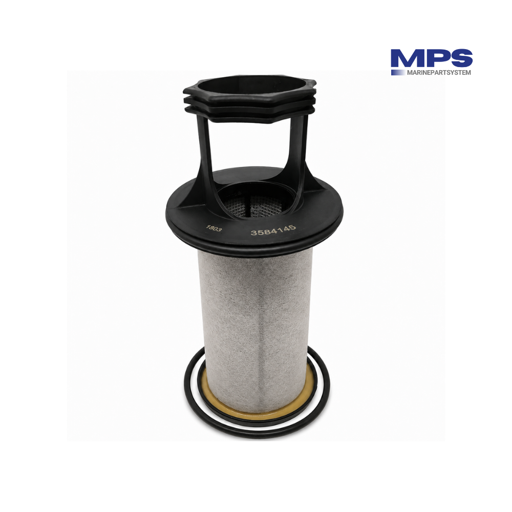Aftermarket Volvo Penta crankcase filter 3584145 with two O-rings