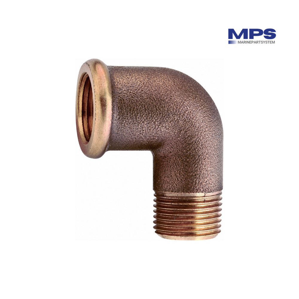 Bronzen knie 90° 1/2" buiten- en binnendraad - GS30661