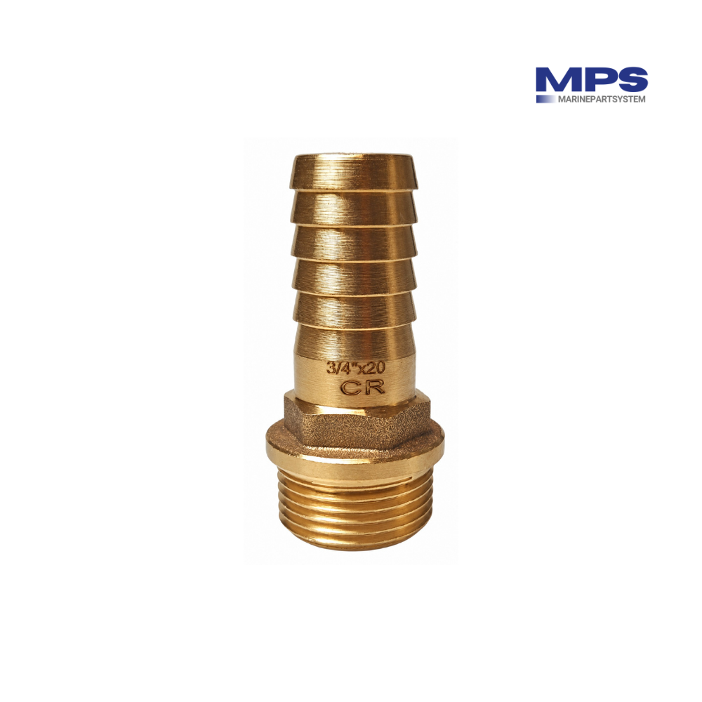 CR-messing slangtule 3/4" buitendraad x 20 mm - GS30837